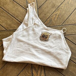 American Eagle Outfitters White Camisole with Sun Embroidery